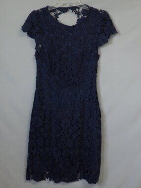 Lulus Floral Navy Lace Dress